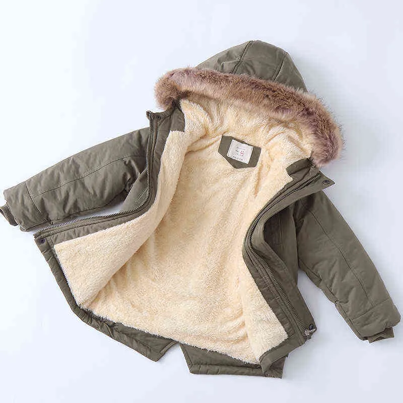 Baby Girl Denim Jacket Plus Ciepłe Maluch Zima Zima Dziewczyny Bawełniane Padły Odzież Baby Zagęszczonego Coat 211203