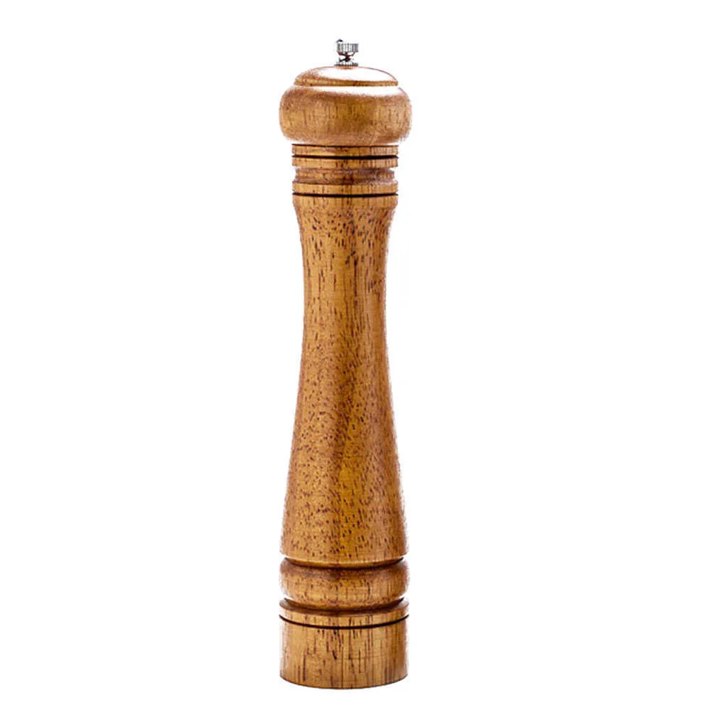 Rubberwood Manual Mill Salt Pepper Grinder Kuchnia Restauracja Szlifierka Narzędzie Spice Ceramic Rotor Cruet Kuchnia Narzędzie 210611