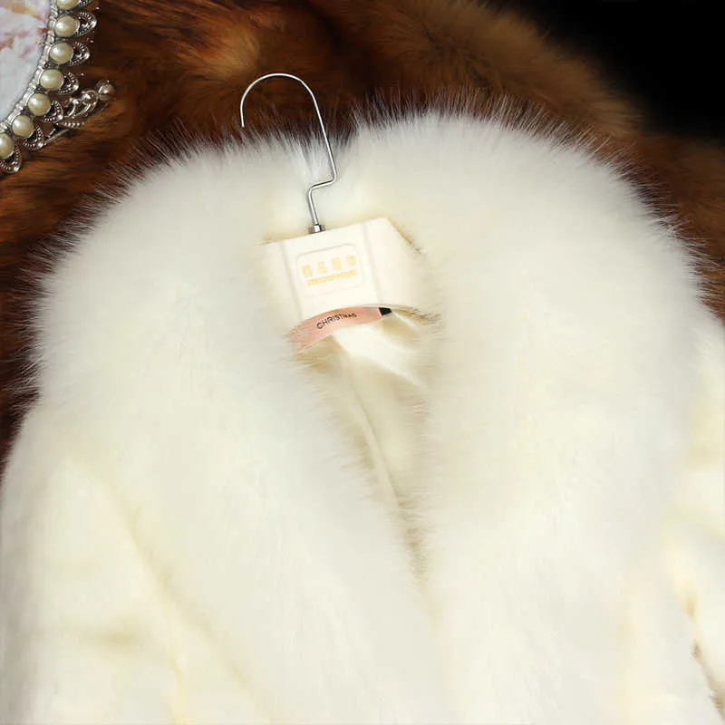 Casacos de pele de inverno feminino branco preto grosso casaco de pele sintética curto 210902