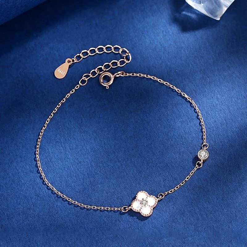 Женские браслеты с подвесками на удачу, браслет-цепочка с четырьмя листами клевера, 2021, модные украшения, подарки для свадебной вечеринки1846