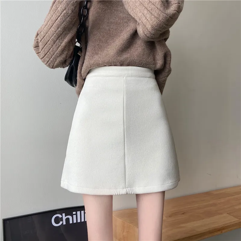 Eine Linie S-LL Plus Size Sommer Kurze Röcke Koreanische Rock Frauen Hohe Taille Schule Mädchen Solide Vintage Mini Skrits Plissee 210417