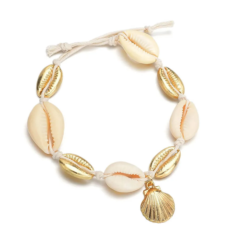 bracelet de cheville breloque petite boule et galette mode simple coquillage Bracelet de cheville 27cm ID 40385