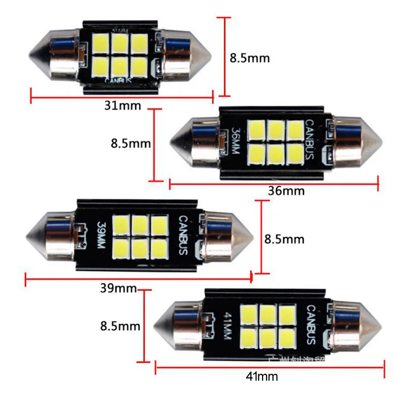 C5W C10W Bombillas LED para automóvil Festoon-31MM 36MM 39MM 41MM 3030 chip SIN ERROR Luz de techo interior para automóvil Luz de lectura 12V / 24V