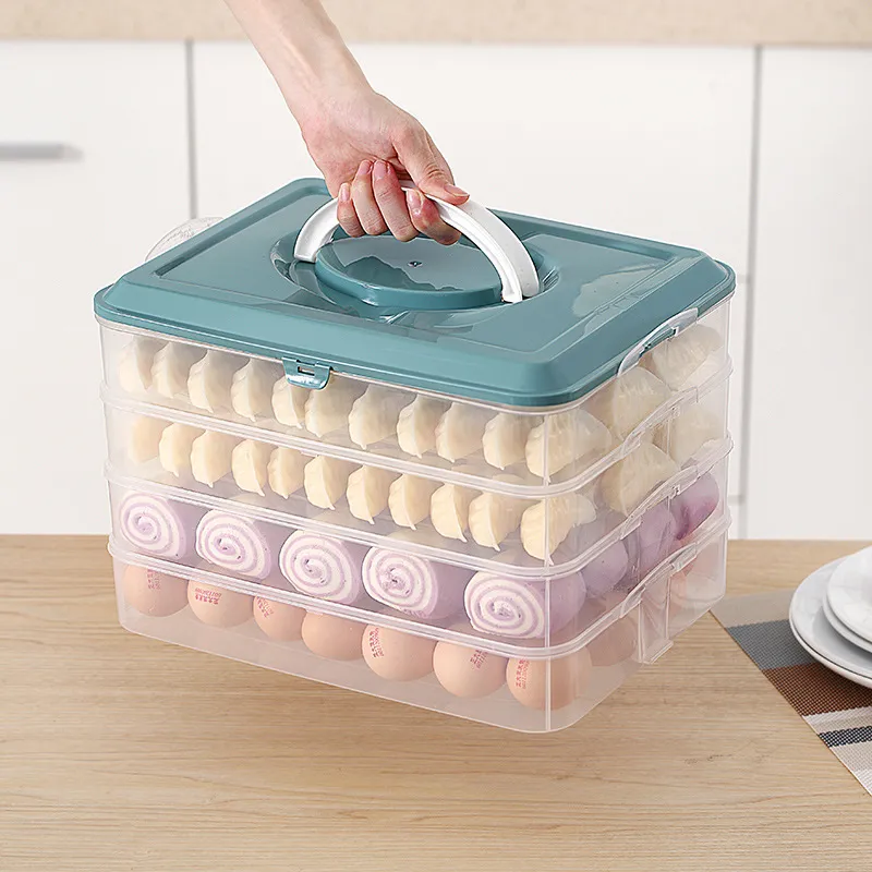 اكسسوارات المطبخ صندوق تخزين الأغذية زلابية المنظم الثلاجة مربع حفظ مربع شفافة مختومة المحمولة يمكن تكديس 210331