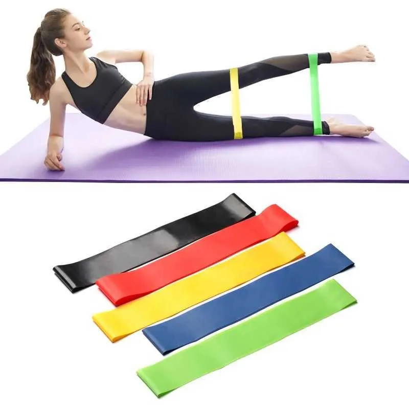 Bandes de résistance 5 niveaux Exercices Élastique Fitness Training Yoga Loop Band Workout Pull Corde H1025