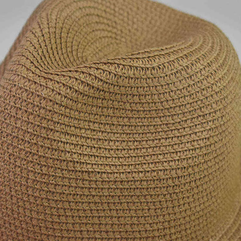 Nya Mäns och Kvinnors Sommar Golden Big Chain Sun Cap Chain Big Brim Jazz Flat Beach Straw Hat UV Protect Travel Cap G220301