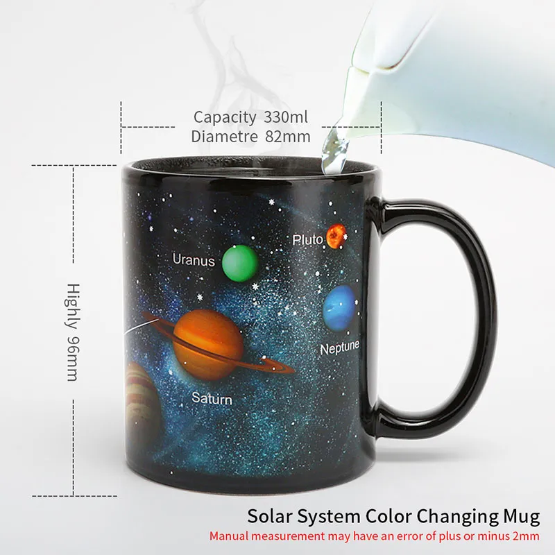 創造的な高級宇宙セラミック色の変化コーヒーマグ330mlポータブルジュースミルクカップ旅行家族のオフィスの水のマグカップ