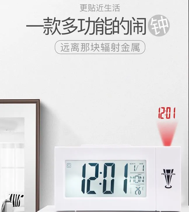 Inne akcesoria zegary dekoracje domowe dostawa ogrodu 2021 Projektor cyfrowy alarm FM Radio zegar Sn Timer Wyświetlacz Wid212c