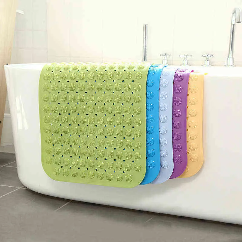 Bath tapete 36x71cm copo de sucção de segurança chuveiro banheira esteiras não deslizamento casa de banho tapete pvc impermeável massagem pé pad 211109