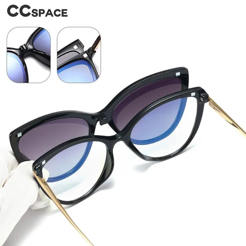 Sunglasses 48312 Plastic Titanium Anti Blue Light Glasses Frames Polarized Flip-On Men Women Tr90 Fashion Computer Eyeglasses2747