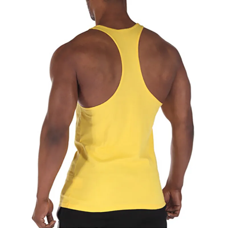 Muscleguysジムベストボディービルディング衣料品フィットネス男性固体筋肉化ストリンガータンクトップブランクノースリーブ男性アンダーハート210421