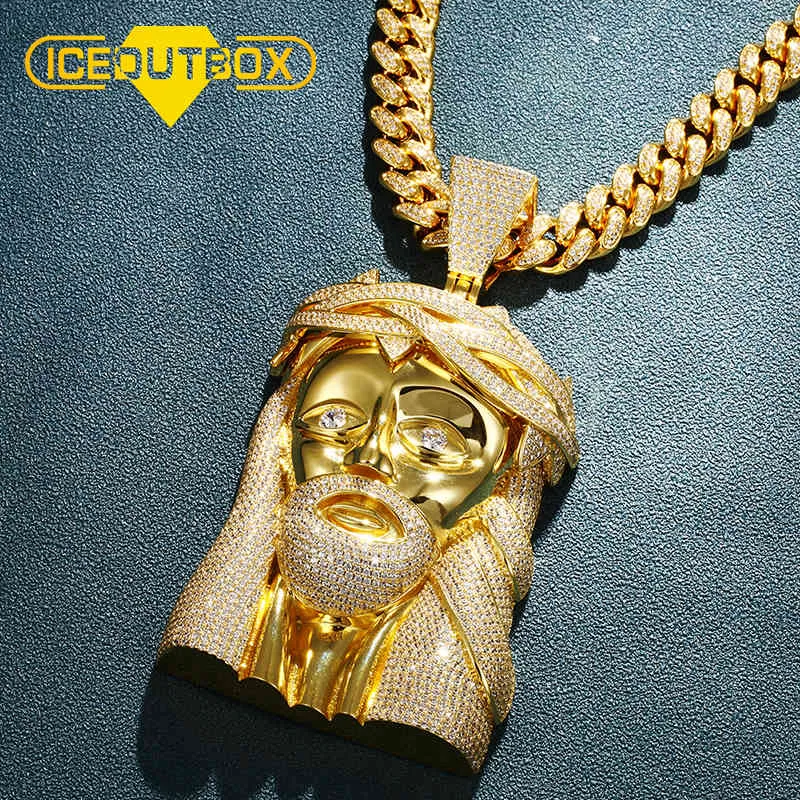 Große Jus-Anhänger-Halskette für Männer, Ice Out Hip Hop Jewelry262P