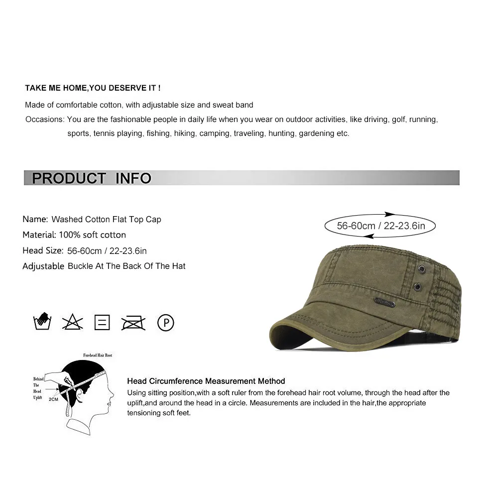 Gewassen katoenen militaire petten Heren Cadet Army Cap Uniek ontwerp Vintage platte hoed7760018