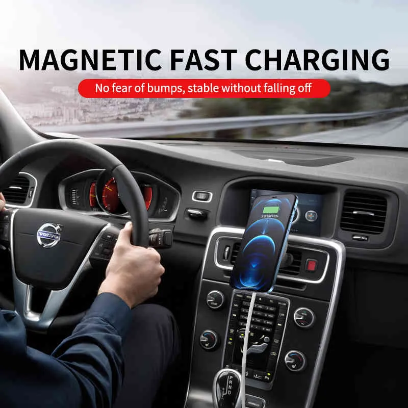 New Design Vents Automatic Clamping 15W Wireless Car Magnetic Charger Stand For Iphone12