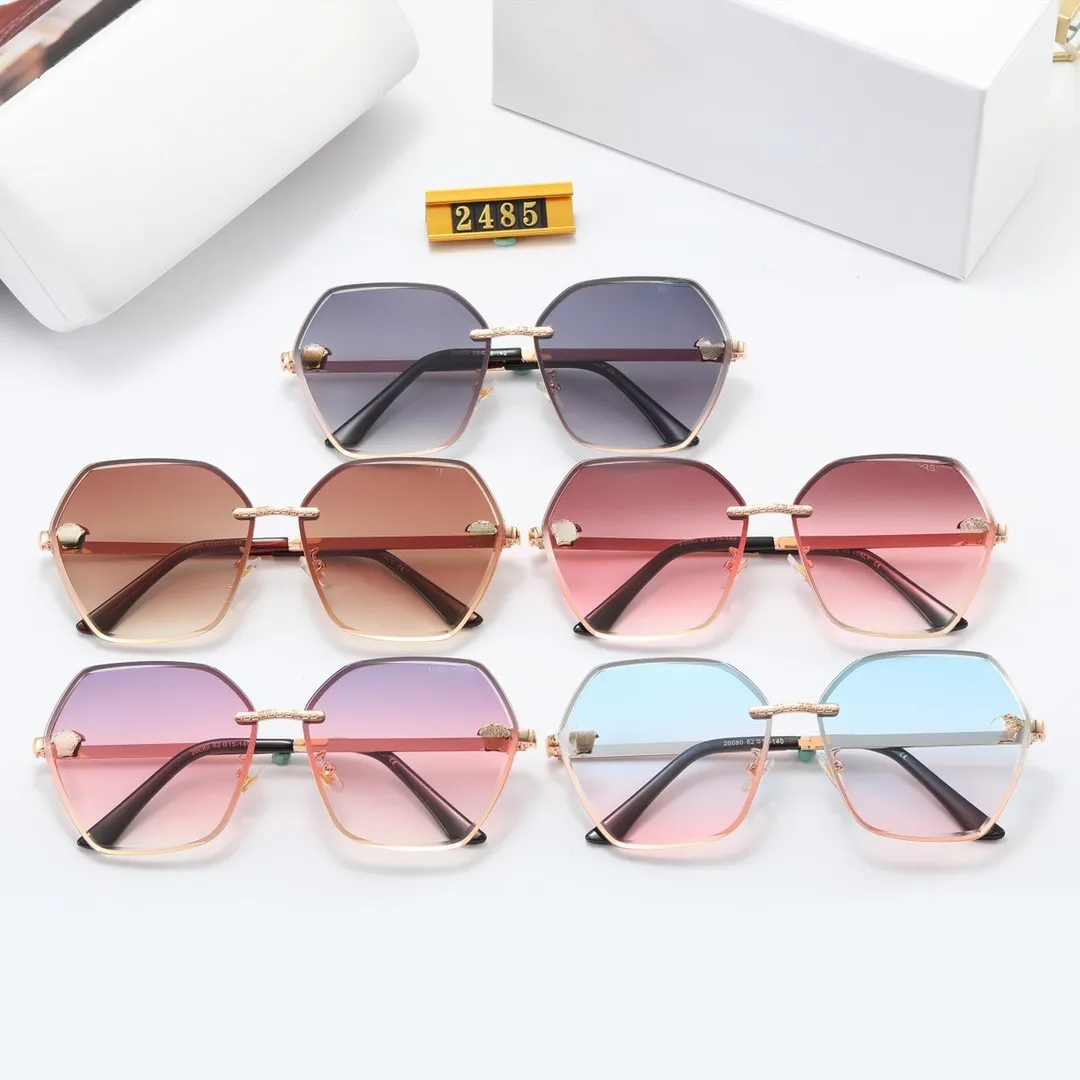 gafas de sol diseñador uv400 diseño sin marco hombres mujeres moda allmatch gafas de sol de luz polarizada con caja
