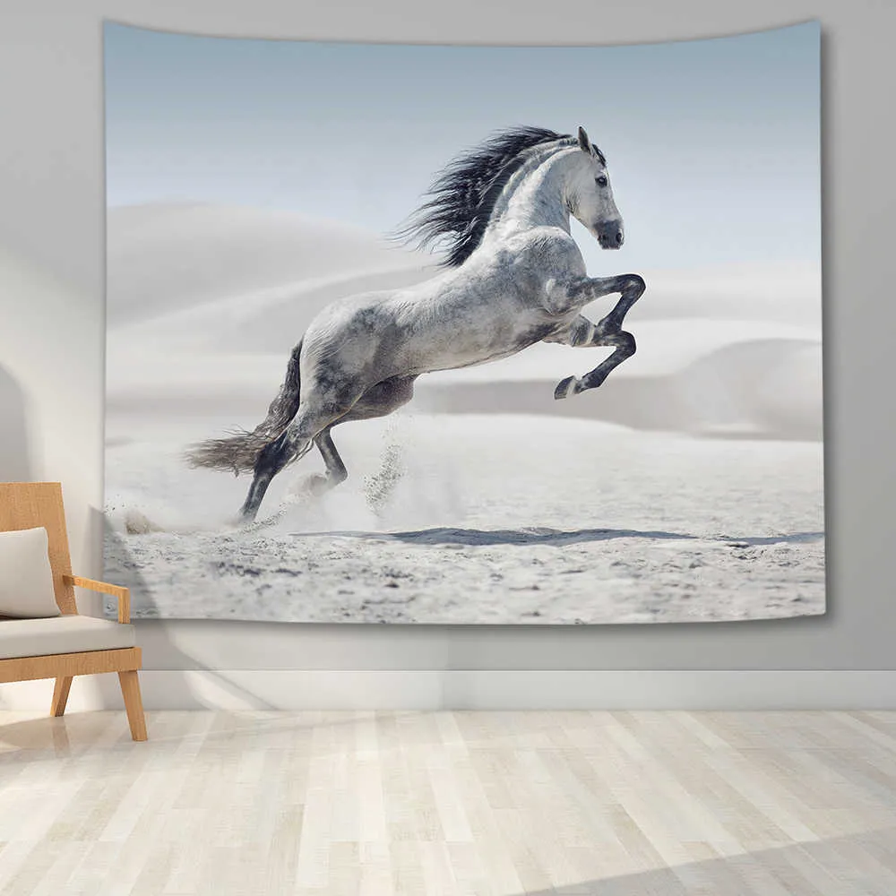 Pentium Horse 3D Imprimer Tenture murale Tapisserie Polyester Tissu Décor à la maison Tapis mural Tapis Tapisserie suspendue 210609