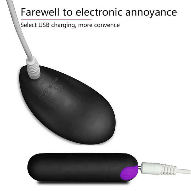 NXY Vibrators Sex Trådlös fjärrkontroll Bullet Toy för kvinna 10 lägen Mini G Spot Clitoris Stimulator Anal Dildo 1220