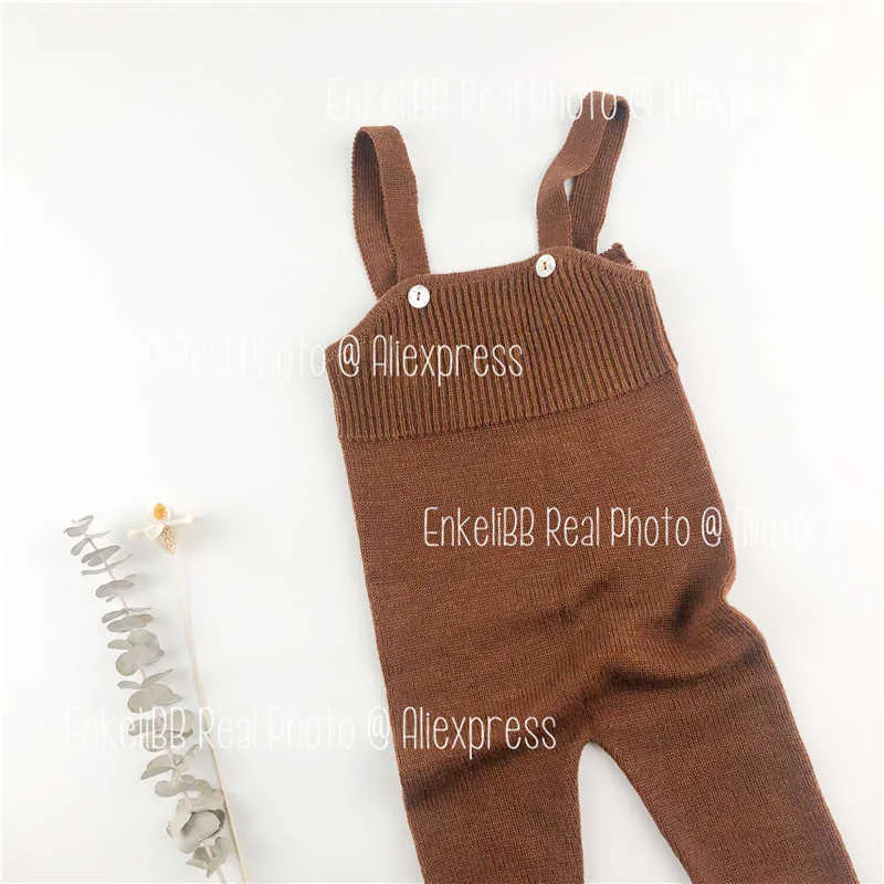 Salopette en laine mérinos pour bébé garçon, couleur unie, gris et marron, ensemble en laine pour tout-petits, marque FuB 210619