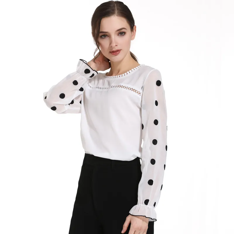 fashion women blouses long sleeve shirts chiffon shirt office white s tops and blusas d383 60 210506
