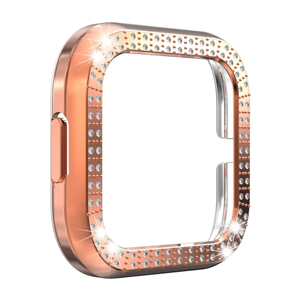 Zachte Bling Diamond PC Horlogekast voor Fitbit Versa 2 horlogekast versa lite Band Waterdicht Horloge Shell Cover Screen Protector1490123