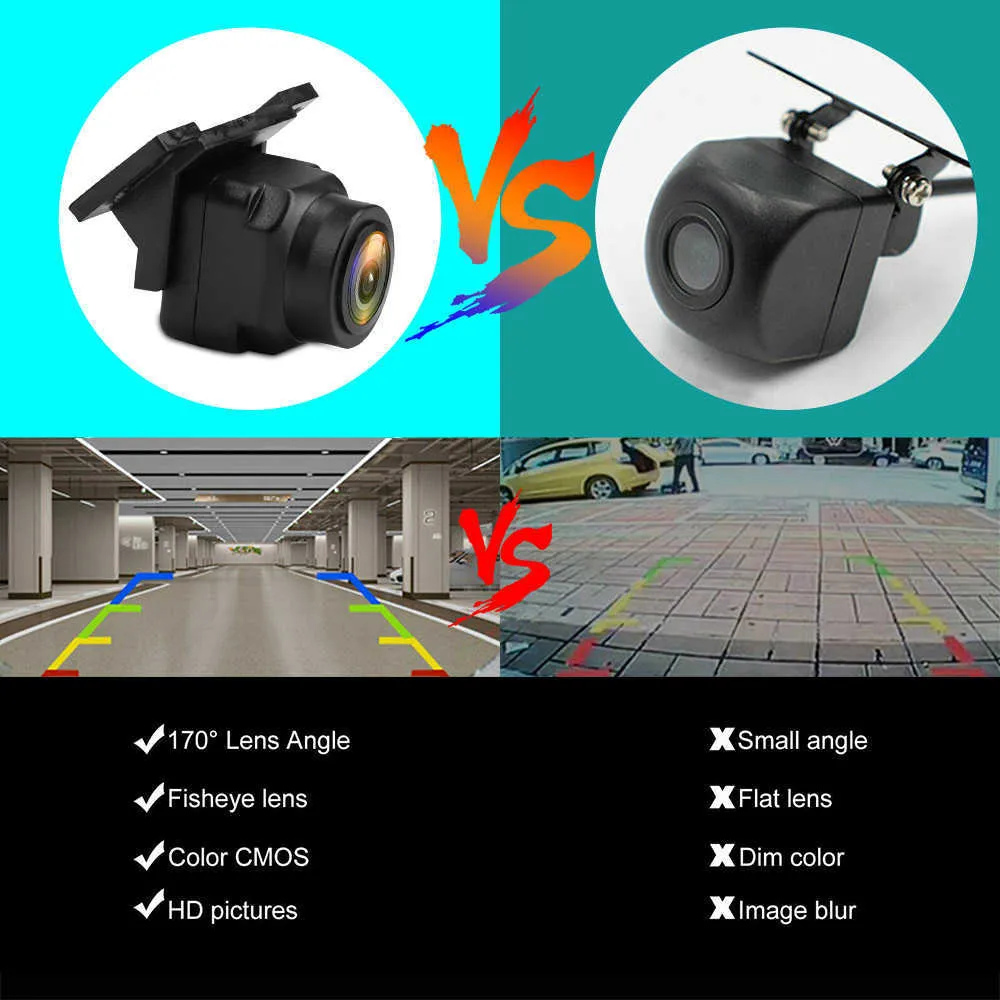 720P HD Car Reversing Camera 170 Degrees Wide Angle fish-eye car Camera Rear Car Night Nision Waterproof Micro Camera Recorder