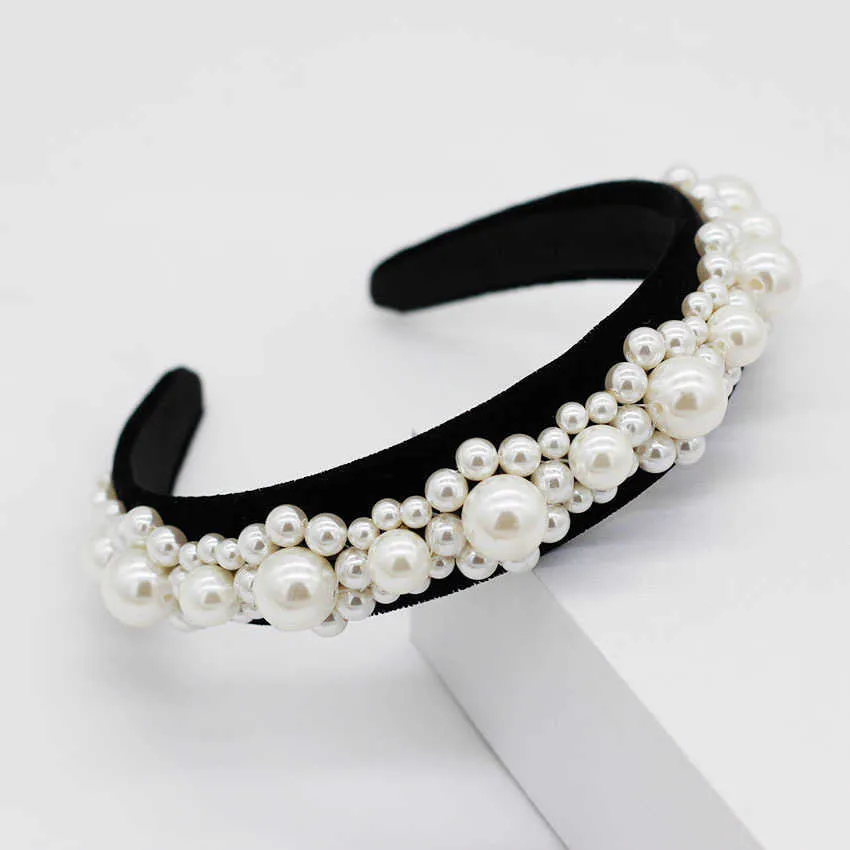 Baroque dance party cocktail travel pearl personality headband Baroque fashion street beat party pearl personality headband X0722