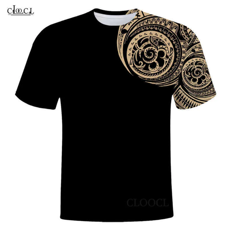 CLOOCL Viking Tattoo Полинезийский стиль 3d Печатная мужская футболка Harajuku Лето с коротким рукавом повседневная унисекс топы падение 210629