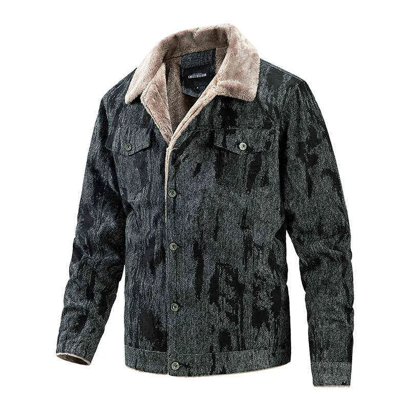 Plus Fleece Winter Jacket Uomo Casual Giacca a vento Parka spesso Uomo Autunno caldo collo di pelliccia Outwear Giacche antivento Cappotti Y1109