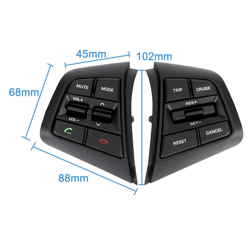 Boutons de voiture Bouton de volume de roue de roue de roue de volant avec câbles pour Hyundai IX25 Creta 1.6L commutateurs Bluetooth