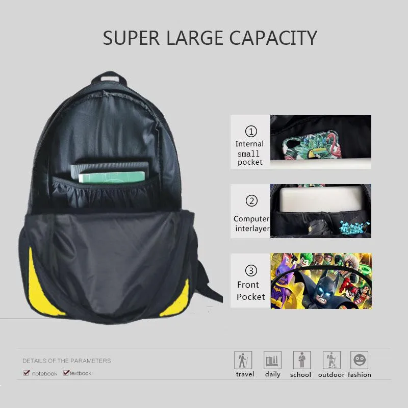 BASSE SCUOLA BULEFLYER Cartoon Vero e Rainbow Kingdom impostato gli adolescenti Forniture zaino BookBag Lovely Satchel265i