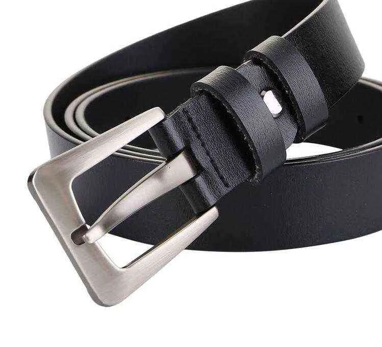 New Arrival cowhide Woman Belt thin Genuine Leather Casual Waist strap Female Vintage Pin Buckle Cowskin Belts for Women Jeans G220301