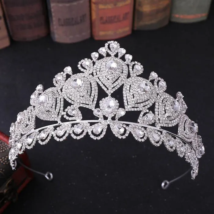 FORSEVEN Donna Ragazza Sposa Noiva Festa Nuziale Diademi Corone Grande Cristallo Principessa Diadema Fasce Accessori Gioielli Capelli