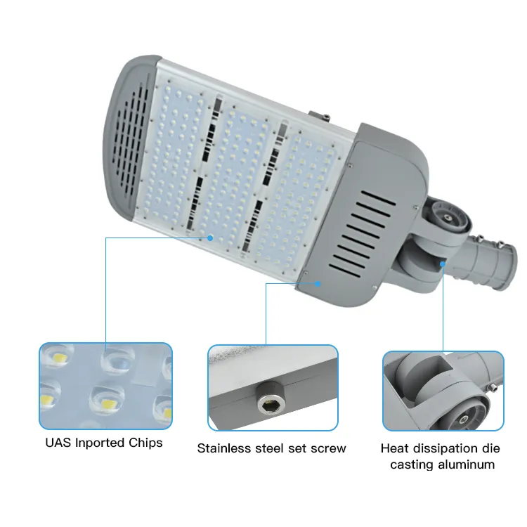 Açık Aydınlatma Yüksek Kutuplu LED Steet Light 100W 150W 200W 250W 300W LED Yol Aydınlatma Seçim Kolları Sokak Işıkları Su Geçirmez IP6267F