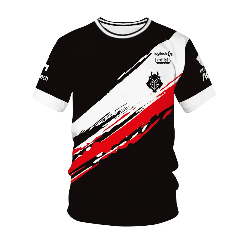 G2 Team Uniform E-sports T-shirt Game Lol Csgo Pro Player Mode Homme et Femme Street Style ID personnalisé