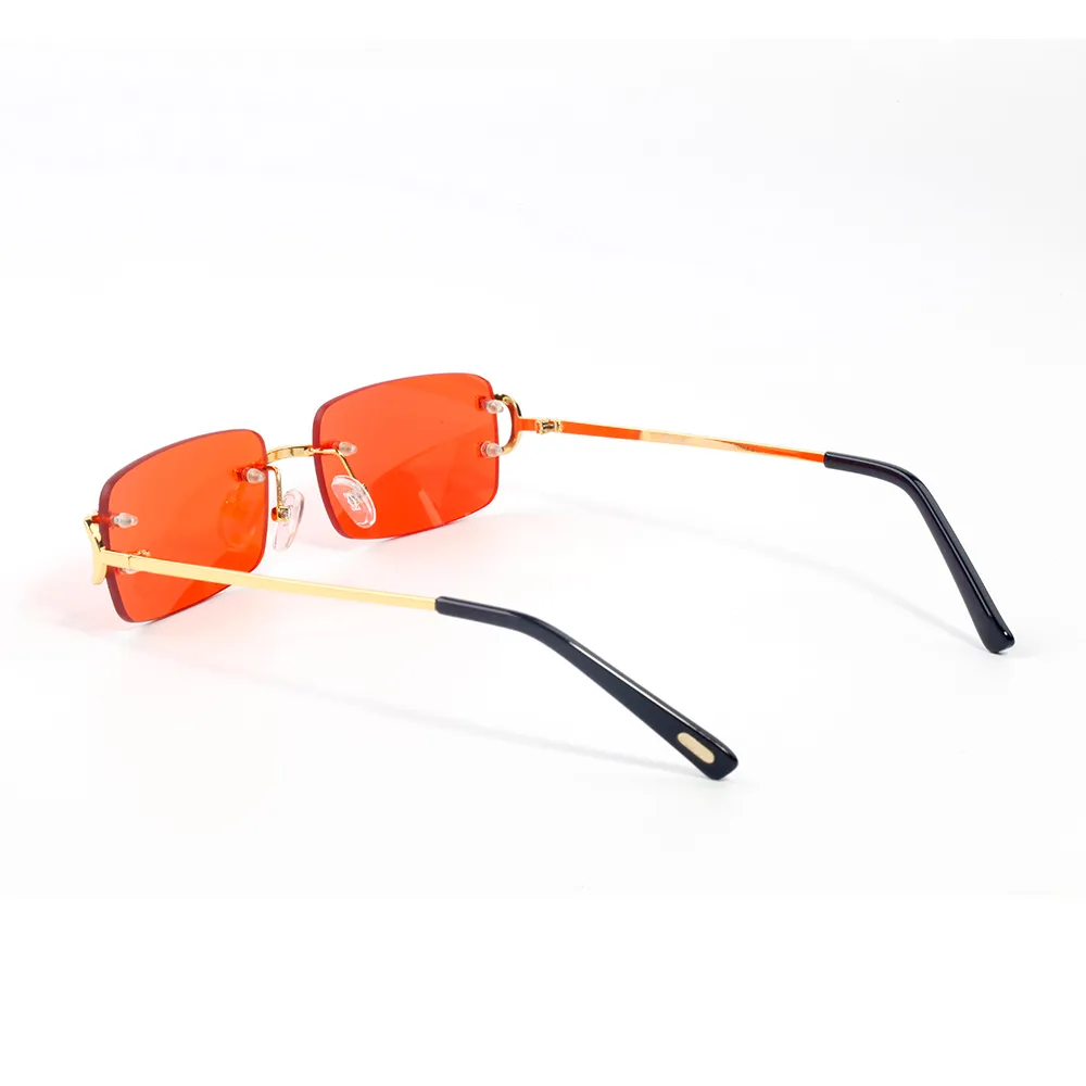 rote Designerin Sonnenbrille Herren- und Frauen -Büffelhornbrille Outdoor Schatten PC -Rahmen Fashion Classic Ladies Brille 2706