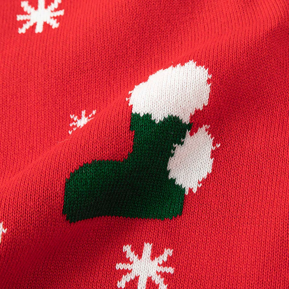 子供のクリスマスの服ニット赤ちゃん男の子の女の子セーター秋冬漫画クリスマスソックスパターンセーター2-7年Y1024