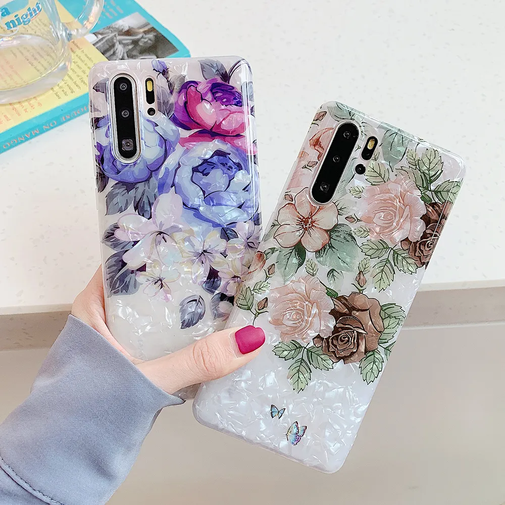 Vintage Blumen Handyhüllen für Samsung Galaxy S21 Ultra S20 S10e S10 S9 S8 Plus Note 10 9 8 Soft IMD Dream Shell Phone Back Cover