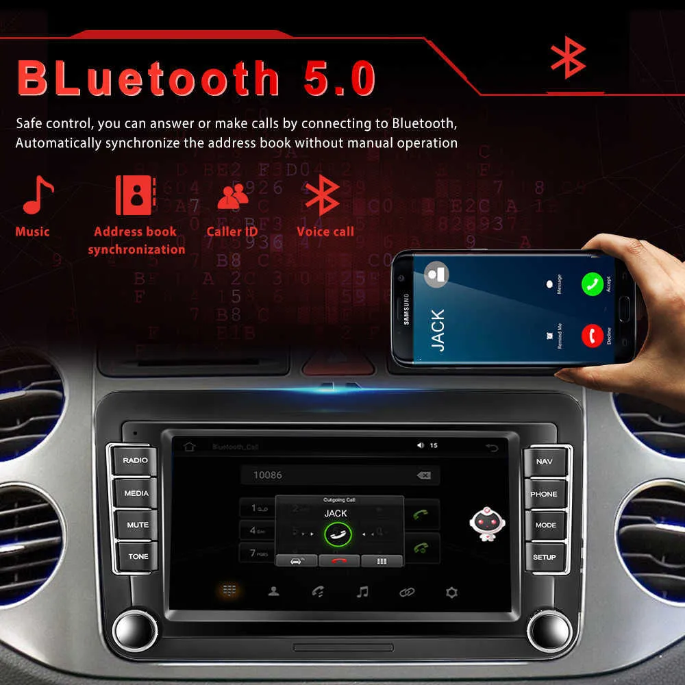 Android 10 Radio de coche reproductor de Audio Multimedia para VW Volkswagen Skoda Octavia Polo Golf Passat asiento GPS Carplay Autoradio2114