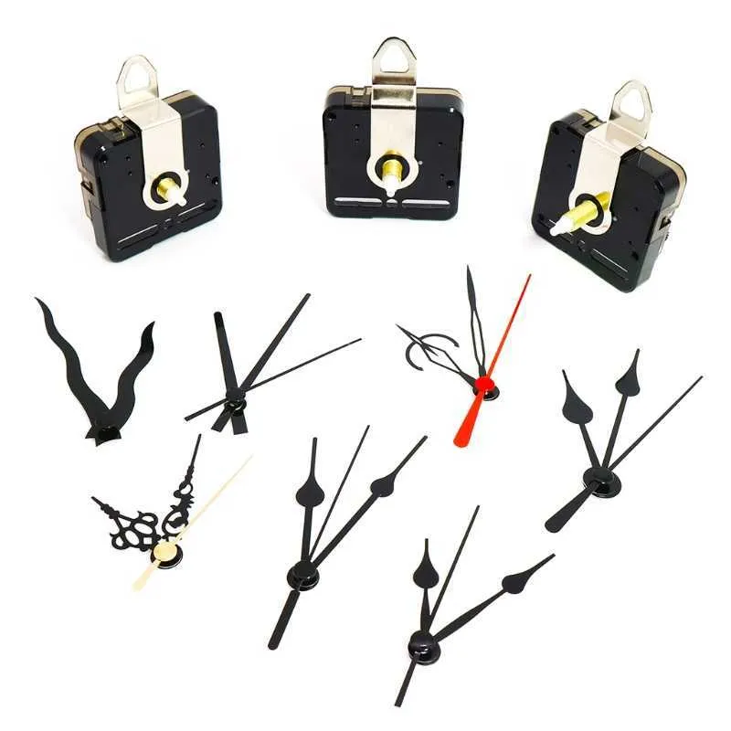 3 Pièces DIY Kit de Mécanisme de Mouvement d'Horloge à Quartz à Arbre Long Silencieux avec 6 Différentes Paires de Remplacement de Réparation de Mains 210930