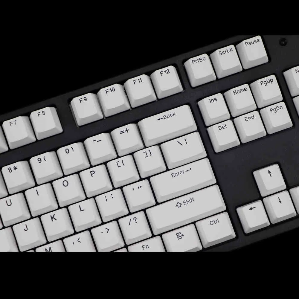 Double Shot PBT-Tastenkappe, 108 Tasten, ANSI-Layout, OEM-Profil, schwarze Schriftart, Tastenkappen, mechanische Gaming-Tastatur, MX-Switches