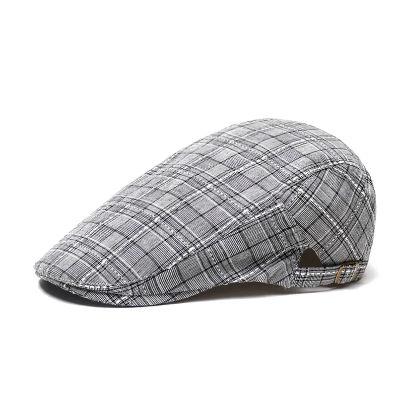 Bérets pour hommes gavroche Golf Plaid béret irlandais chapeaux gavroche hommes Cabbie conduite casquettes plates nouvellement Streetwear décontracté Autumn270D