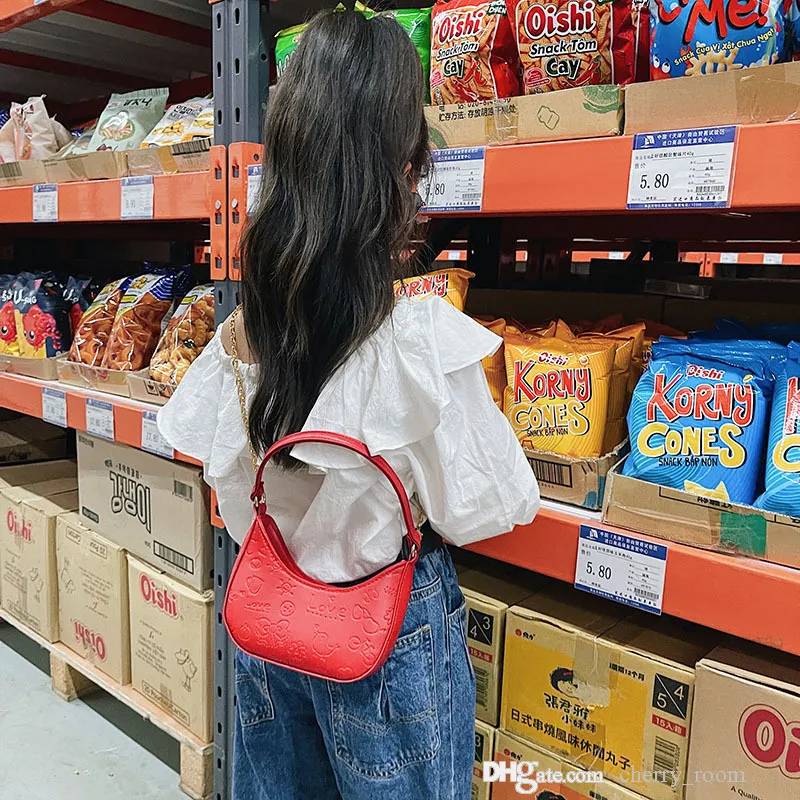 INS Enfants sacs à main de bande dessinée enfant oiseau gaufrage un sac à bandoulière filles PU sacs de messager en cuir femmes portefeuille rouge à lèvres sac à main F675