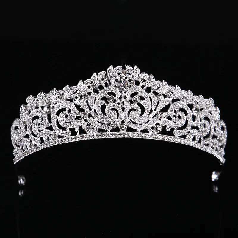 Diademi della corona nuziale di cristallo di lusso barocco alla moda Diademi del diadema in oro chiaro le donne Accessori capelli da sposa da sposa