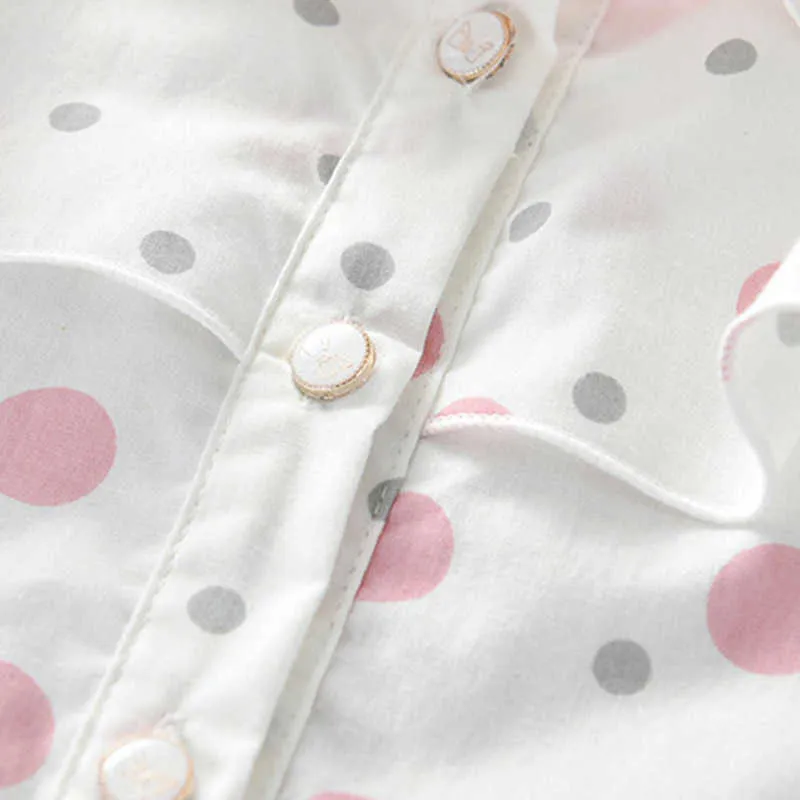 Летние детская одежда в горошек Хлопковое белье с короткими рукавами для детей одежда девочка 210528