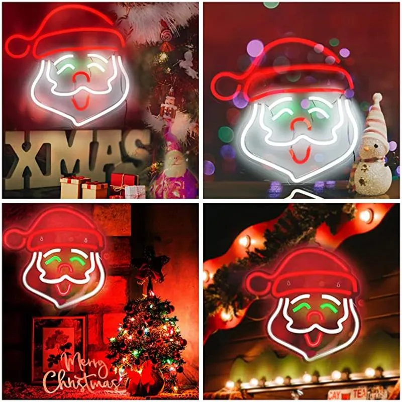 Snaren USB Neon Kerstman Licht Snaar LED Teken Lamp Festival Party Nachtverlichting Kerst Jaar Decoration238z