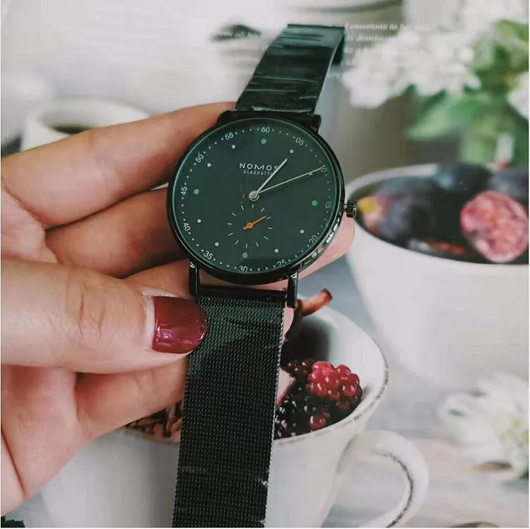 Casual Merk NOMOS Waterdicht Horloge Zwart Roestvrij Staal Business Quartz Mannen Jurk Horloges Vrouwen Beroemde kleine wijzerplaten werken Relogio 221m