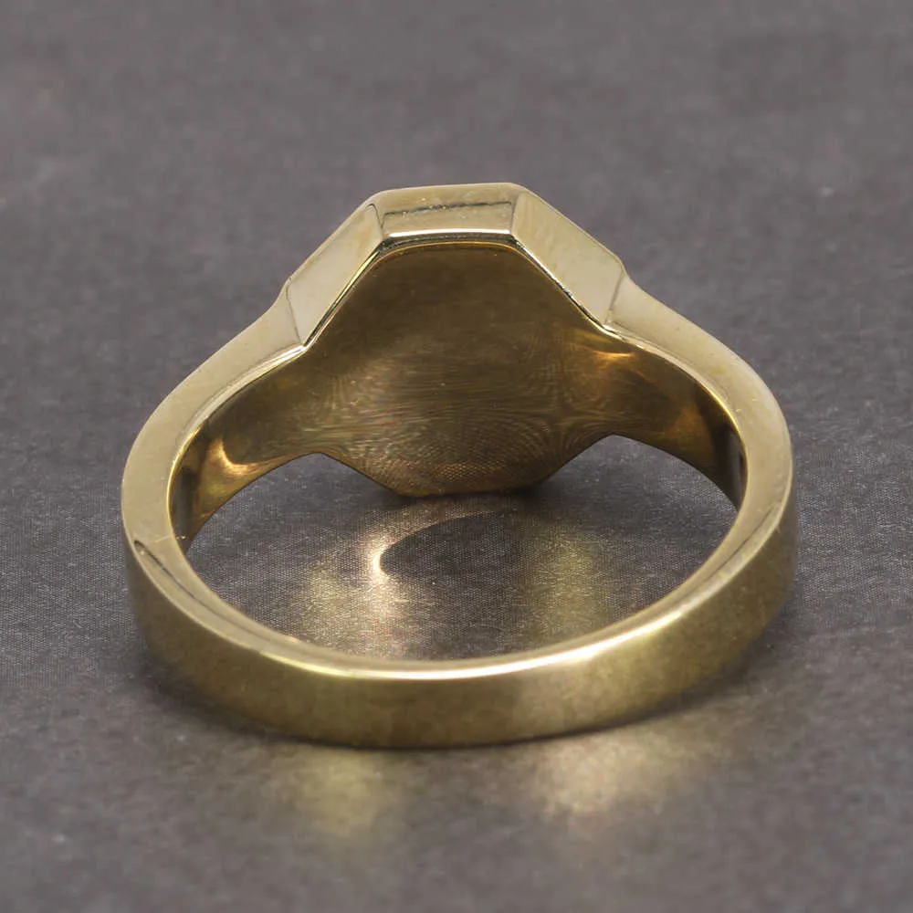 Anéis masculinos vintage feitos à mão com pedra lápis-lazúli natural hexágono anéis de cobre para homens cor de ouro puro retrô joias exclusivas 210923606409