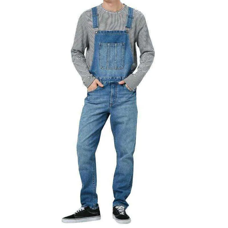 Herren-Jeans-Denim-Latzhose, Latzhose und Hosenträger, Overall, Strampler, Hose 211011