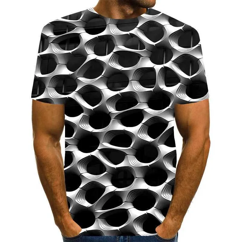 UNEY Psychedelic Shirt 3D Graphic T For Men US Size Light Tops Rainbow Tshirt Men/Woman Tees La Hip hop Round Neck Top Tee 210629