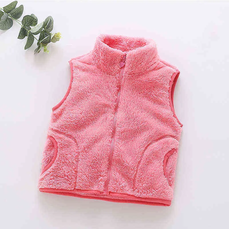 Gilet bambini caldo e spesso ragazze Gilet in pile bambina bambina infantile inverno autunno giacca senza maniche capispalla bambini Ragazzi 211203